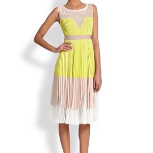 BCBGMaxAzria Lucea Color-Blocked Pleated Dress